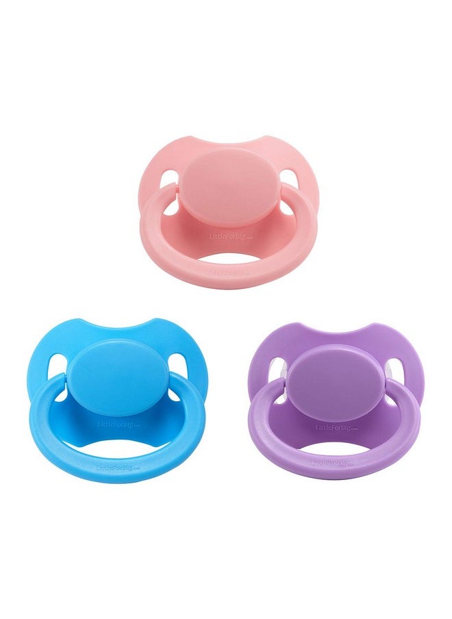 Littleforbig Bigshield Generation-Ii Big Sized Pacifier 3 Paci Pack - Pink, Blue, Lavender  - Image 1