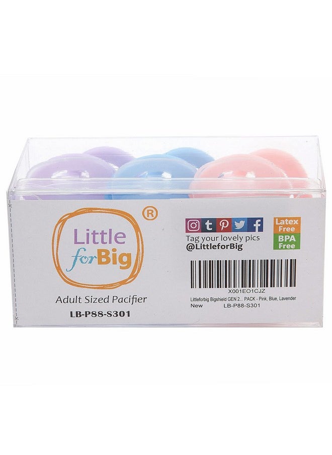 Littleforbig Bigshield Generation-Ii Big Sized Pacifier 3 Paci Pack - Pink, Blue, Lavender  - Image 5