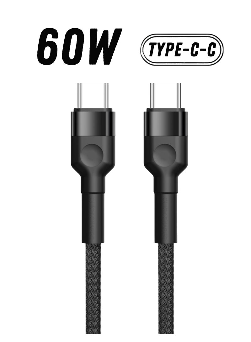 Hamzone USB Type C to Type C Fast Charging Cable 60W 1M, Nylon Braided USB-C Charger Cord for Samsung Galaxy S24/S23 Ultra, MacBook Pro/Air, iPad Pro, Xiaomi, OnePlus, Huawei, 60W PD Support - Image 1