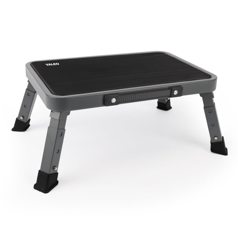 Valeo Folding Step Stool, Adjustable Step Stool with Non-Slip Platform, 330 Lbs Capacity, Step Ladder for Adults or Kids in Kitchen, Bathroom, RV, Camping, Office, Black - Image 1