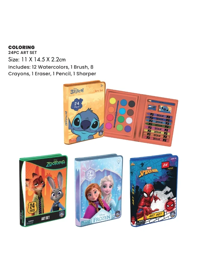 ديزني Stitch 24 Pcs Art Set | Coloring Activity | Educational & Learning Kit | Ideal For Gifting | Age 3+