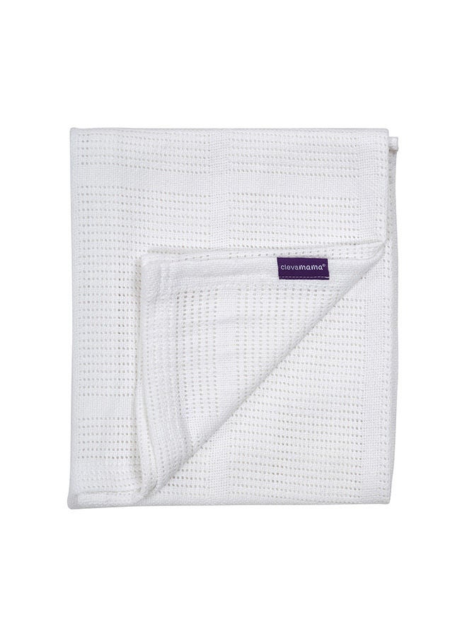Clevamama Cellular Blanket  80x100 Cm White - Image 1