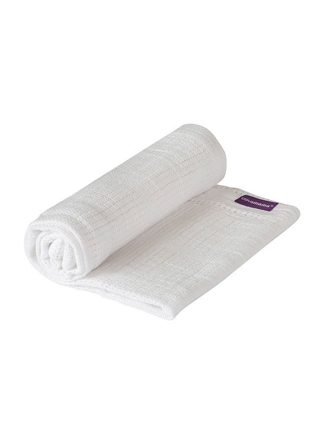 Clevamama Cellular Blanket  80x100 Cm White - Image 2