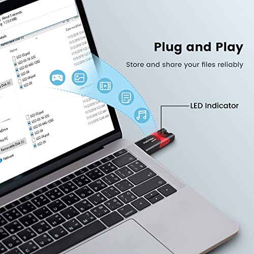 Kootion 256 GB USB 3.0 Flash Drive KOOTION Flash Drive 3.0 Thumb Drive Retractable 256G Memory Stick USB Drive Jump Drive Rugged with LED Indicator for Data Storage and Transfer - Image 3