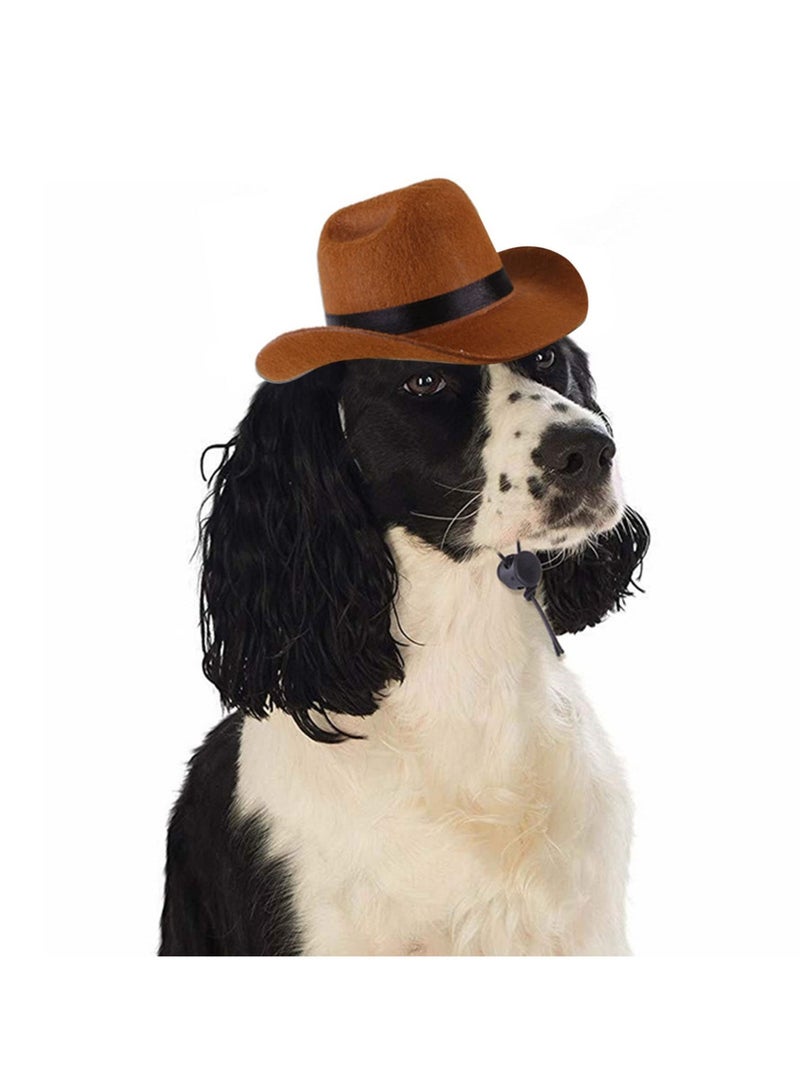 Pet Cowboy Hat and Bandana Set for Dogs and Cats - Cowboy Costume Accessories for Puppies and Kittens - Perfect for Parties, Festivals, and Everyday Wear - Image 4
