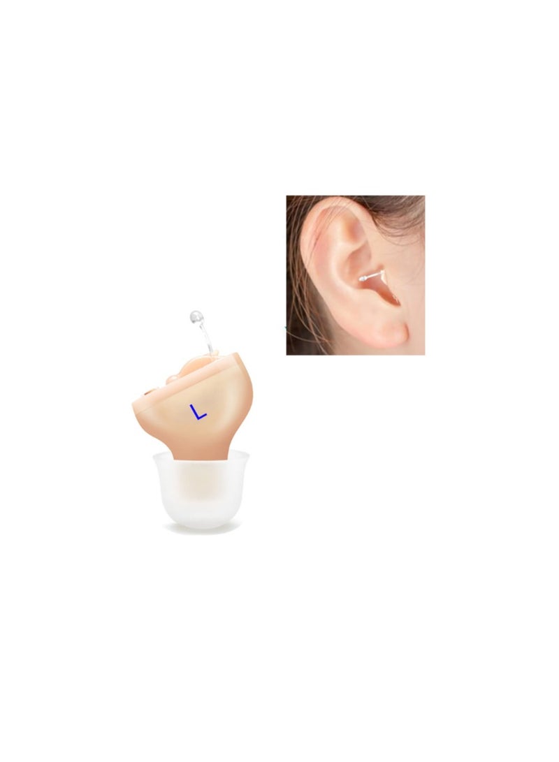Mini Invisible Hearing-aid Sound Amplifier Volume Adjustable Ear Hearing Assistant Helper for Deaf Elderly Ear Care(For Left Ear) - Image 1