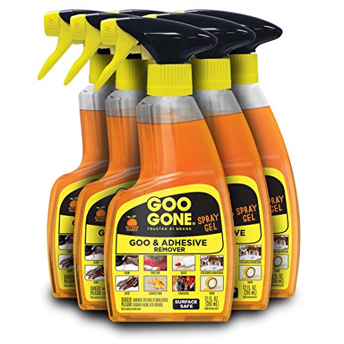 Goo Gone Original Spray Gel - Adhesive Remover, Removes Chewing Gum, Grease, Tar, Stickers, Labels, Tape Residue, Oil, Blood, Lipstick, Mascara, Shoe Polish, Crayon, 12 Oz, 6 Pack - Image 1