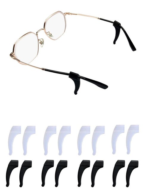 8 Pairs Eyeglass Ear Grip Anti Slip, Glasses Holder, Safety Eyewear Retainers for Sunglasses Presbyopia Glasses Sports Glasses