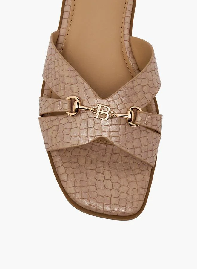 Flora Bella By Shoexpress PINK Women Cross Strap Slide Sandals for Women | Best Price UAE