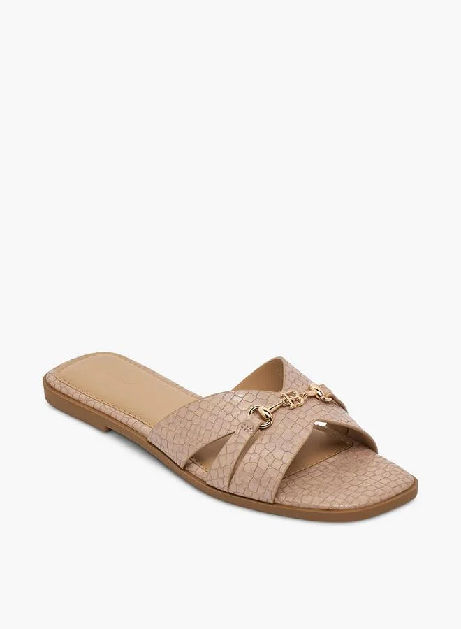 Flora Bella By Shoexpress PINK Women Cross Strap Slide Sandals for Women | Best Price UAE
