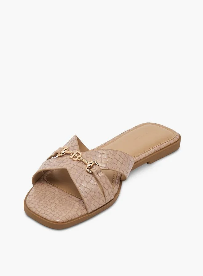 Flora Bella By Shoexpress PINK Women Cross Strap Slide Sandals for Women | Best Price UAE