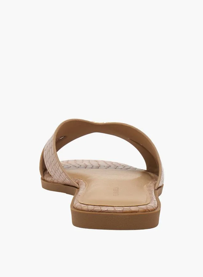 Flora Bella By Shoexpress PINK Women Cross Strap Slide Sandals for Women | Best Price UAE