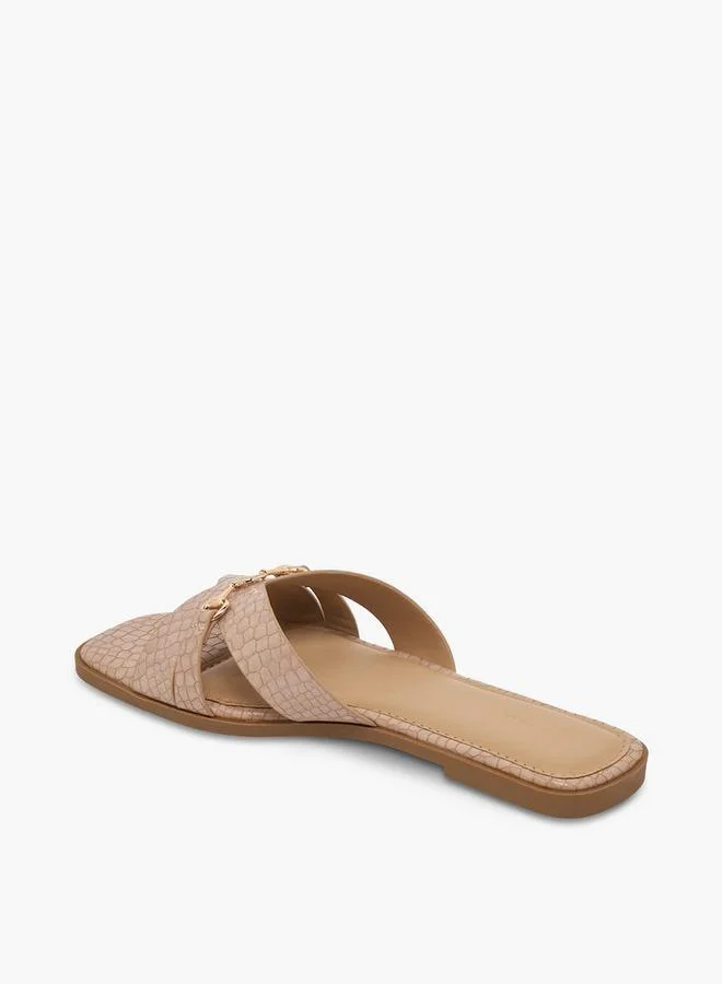 Flora Bella By Shoexpress PINK Women Cross Strap Slide Sandals for Women | Best Price UAE