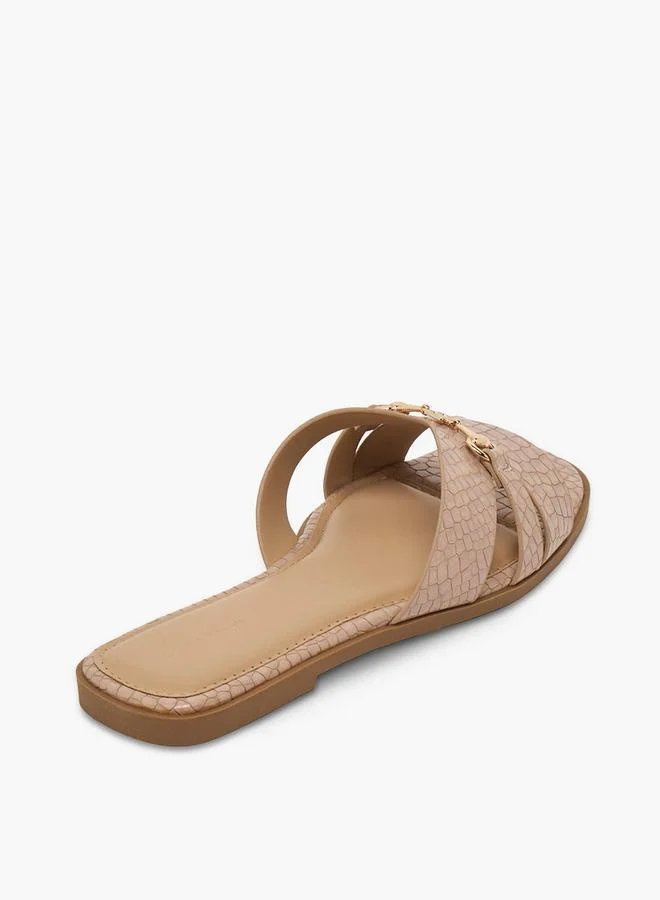 Flora Bella By Shoexpress PINK Women Cross Strap Slide Sandals for Women | Best Price UAE