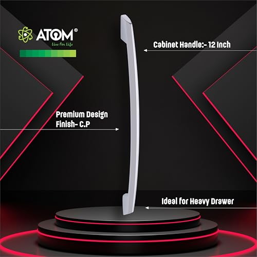Atom 12.2 inch Zinc Pull Handle | Cppt Finish | Long Zinc Door Handle for Cabinet & Drawer | Push Bar 545 | Pack of 2 - Image 2