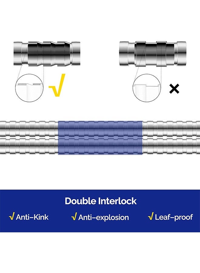 Shower Hose 🚿 1.5m Stainless Steel Handheld Shower Head Hose – 360° Anti-Twist, High Pressure, Leak-Proof, Universal Brass Connector - Image 4