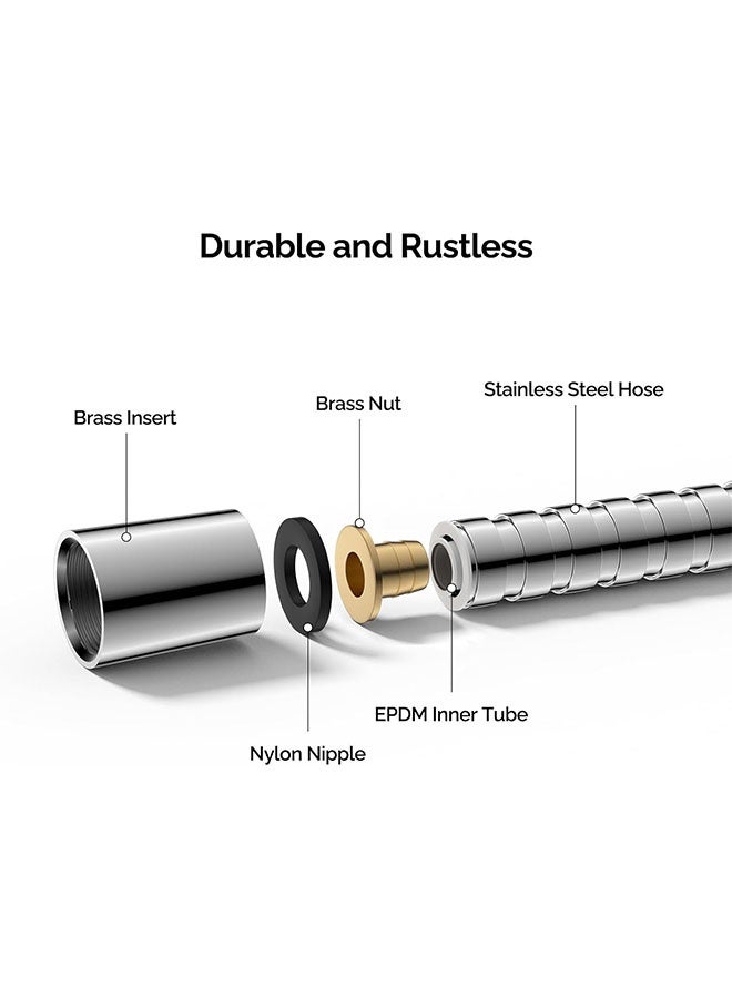 Shower Hose 🚿 1.5m Stainless Steel Handheld Shower Head Hose – 360° Anti-Twist, High Pressure, Leak-Proof, Universal Brass Connector - Image 5