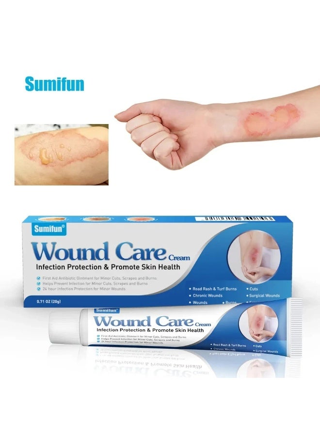 Sumifun Wound Care Cream for Daily First Aid Use, Helps Heal Burns, Cuts, Scrapes and Chronic Wounds, Provides Long-Lasting Infection Protection and Promotes Healthy Skin - Image 1
