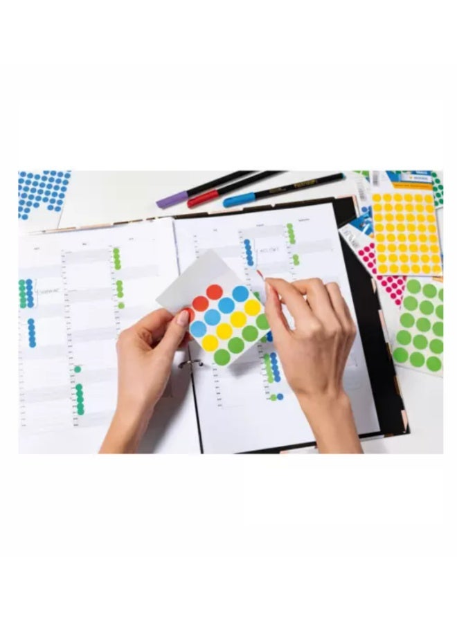 هيرما ملصقات متعددة الأغراض / نقاط ملونة، قطر 16 مم، دائرية، بيضاء، التصاق دائم، للكتابة اليدوية - Image 4