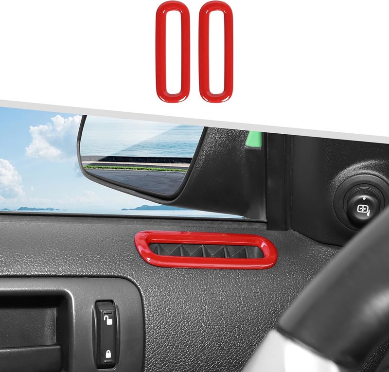 Jimen Car Interior Door Side AC Vent Outlet Cover Trim for Ford Mustang 2010-2014 - Red - Image 1