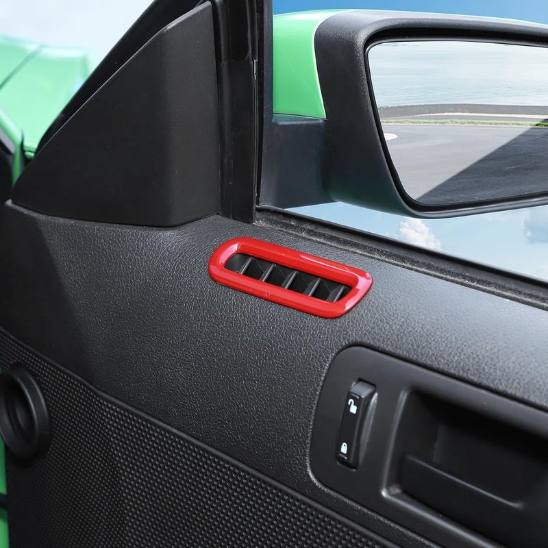 Jimen Car Interior Door Side AC Vent Outlet Cover Trim for Ford Mustang 2010-2014 - Red - Image 5