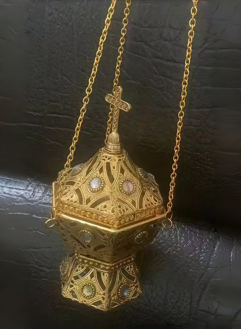 مبخرة ذهبية منقوشة عتيقة - Image 2