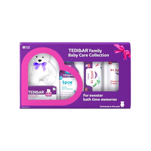 Tedibar Family Baby Care Collection by -Torrent Pharma | Baby Gift Pack | Baby's Bath Time Buddy | 5 Individual Product with Teddy Bear - Image 1