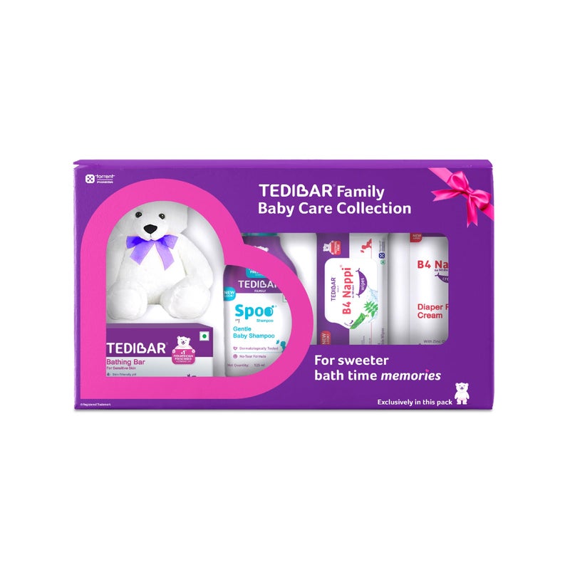 Tedibar Family Baby Care Collection by -Torrent Pharma | Baby Gift Pack | Baby's Bath Time Buddy | 5 Individual Product with Teddy Bear - Image 4