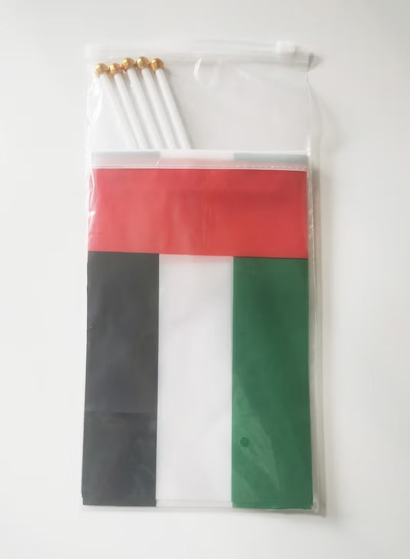 ARS 21*14cm (5-Pack) UAE Flag Small Hand Waving Flags for National Day Celebration - School, Business & Office Decoration - Image 2