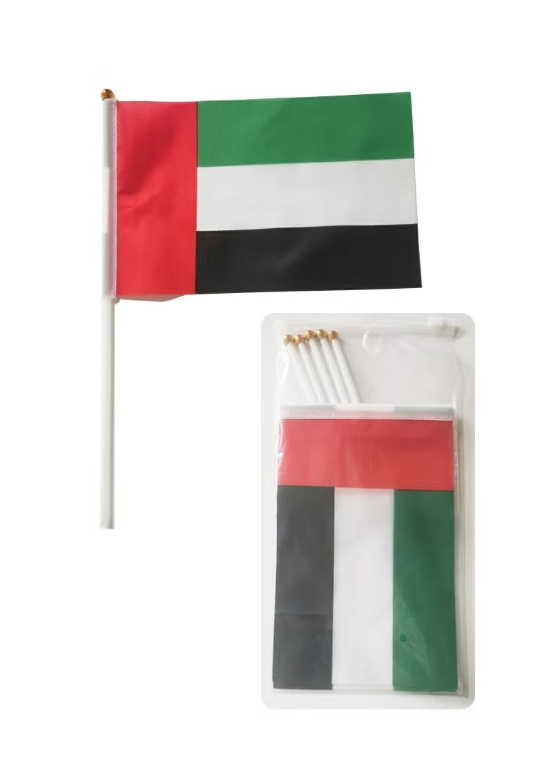 ARS 21*14cm (5-Pack) UAE Flag Small Hand Waving Flags for National Day Celebration - School, Business & Office Decoration - Image 1