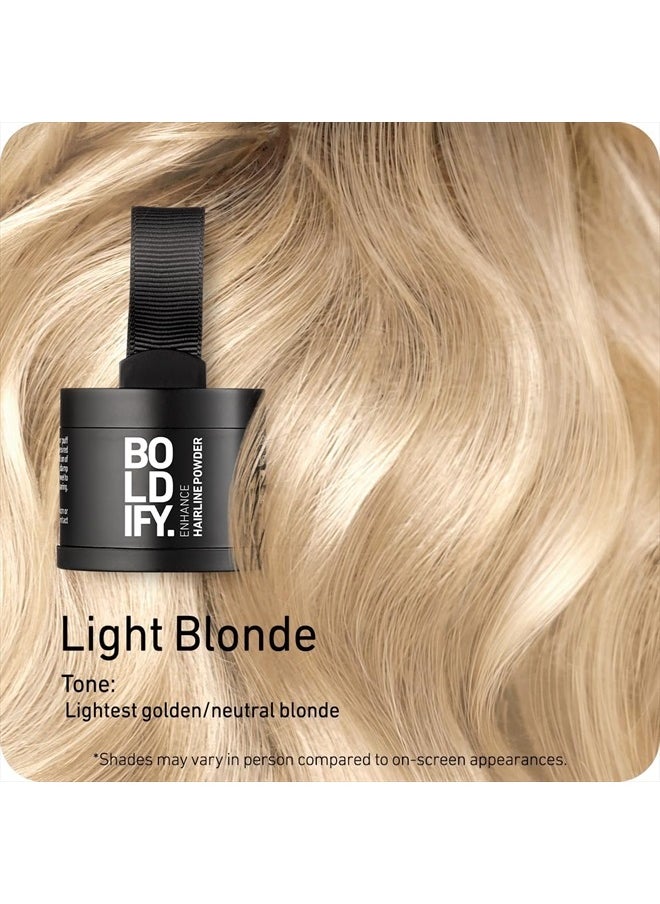 Boldify BOLDIFY Hairline Powder - Root Touch Up & Hair Loss Cover Up, Instant Gray Coverage 48-Hour Stain-Proof Hair Color Powder for Women & Men, Hair Fibers and Hair Topper Alternative (Light Blonde)  - Image 2