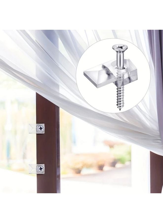 Classic Style 20 Sets Mirror Holder Clips Kit with Screws Heavy Duty Steel Wall Mounted - Image 5