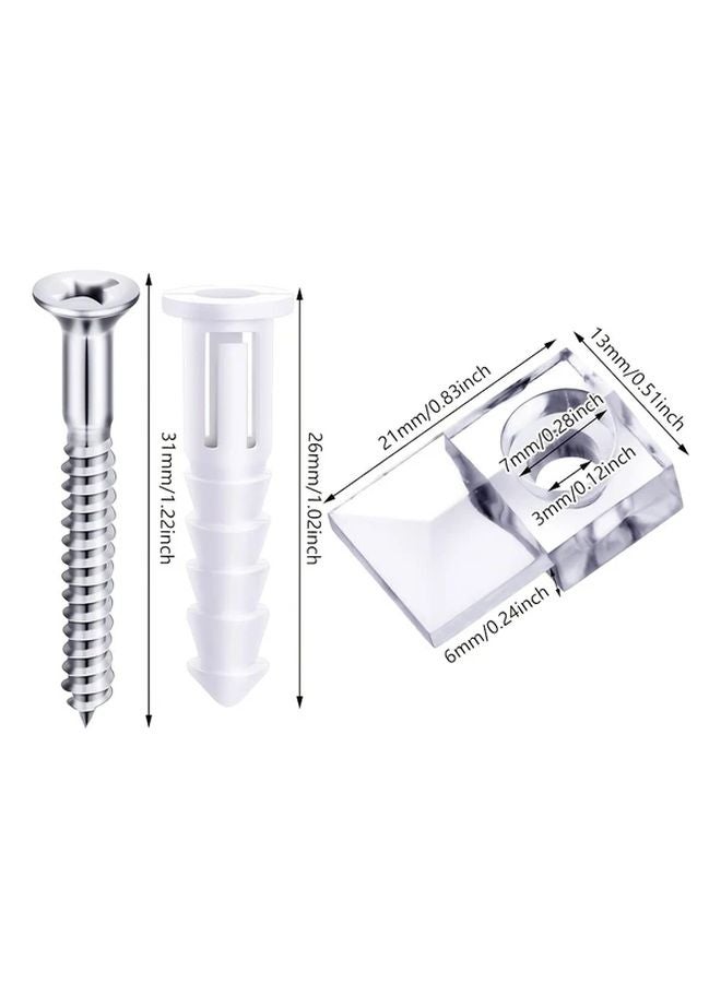 Classic Style 20 Sets Mirror Holder Clips Kit with Screws Heavy Duty Steel Wall Mounted - Image 4