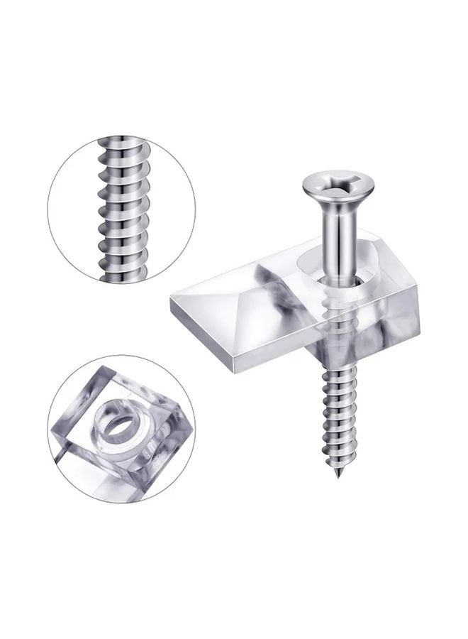 Classic Style 20 Sets Mirror Holder Clips Kit with Screws Heavy Duty Steel Wall Mounted - Image 3