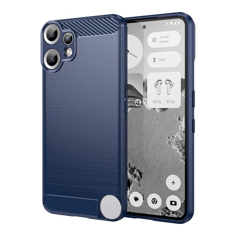 erorex For Nothing CMF Phone 2 Pro Carbon Fiber Brushed Texture TPU Phone Case(Blue) - Image 1