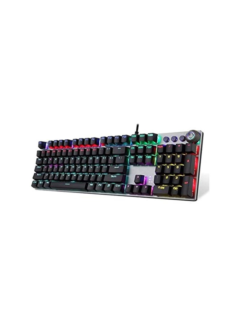 Mechanical Gaming Keyboard – RGB Backlit, Multicolor Keys, Anti-Ghosting, USB Wired 
