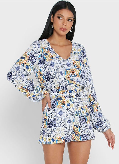 V-Neck Printed Top