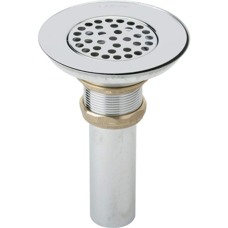 Elkay LK18 Brass Drain Fitting with Perforated 3 Grid Strainer Chrome