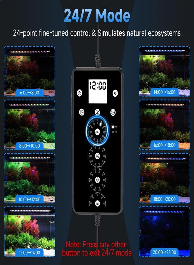 fishkeeper LED Aquarium Plant Light, 24/7 Full Spectrum Aquarium Light with 5 Nature Weather Mode, Auto On Off with Timer for 12-18 Inch Fish Tank, Adjustable Colors/Brightness with Memory Function - Image 5