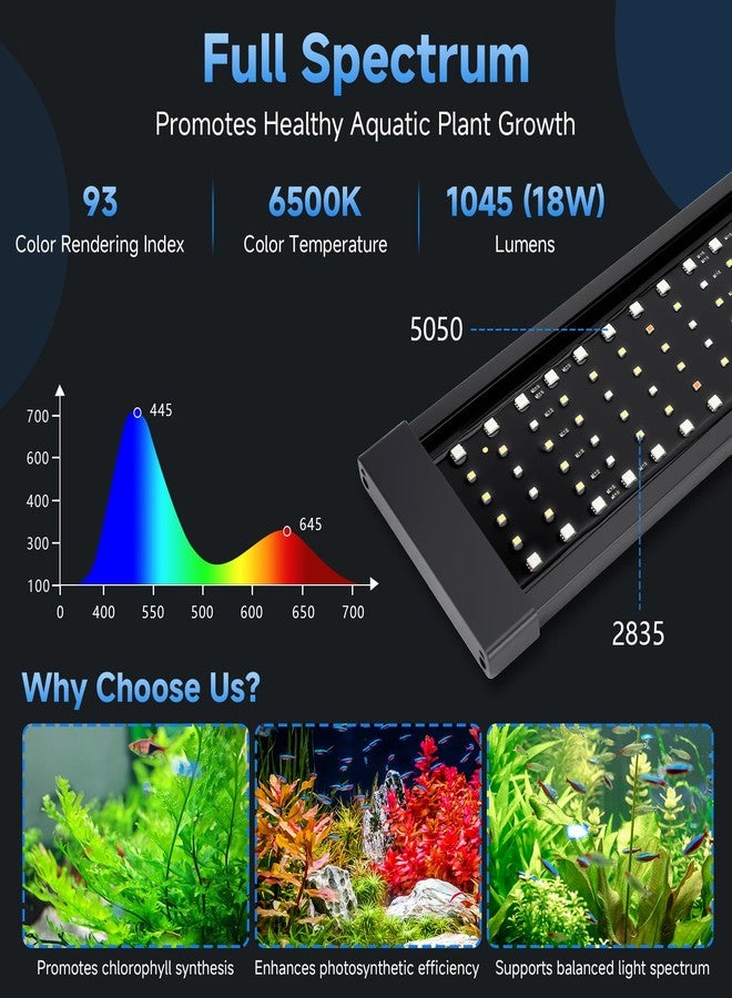 fishkeeper LED Aquarium Plant Light, 24/7 Full Spectrum Aquarium Light with 5 Nature Weather Mode, Auto On Off with Timer for 12-18 Inch Fish Tank, Adjustable Colors/Brightness with Memory Function - Image 3