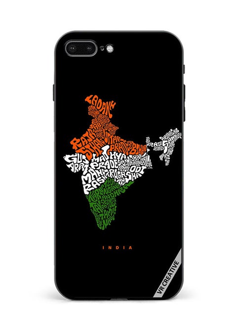 Protective Case Cover For Apple iPhone 7 Plus/8 Plus India Map With All Indian States Name Design Multicolour