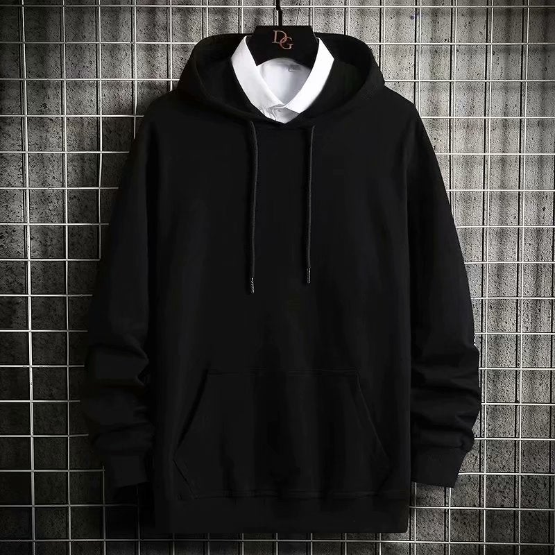 Solid Color Japanese Hoodie Men Casual Loose Black socks  - Image 5