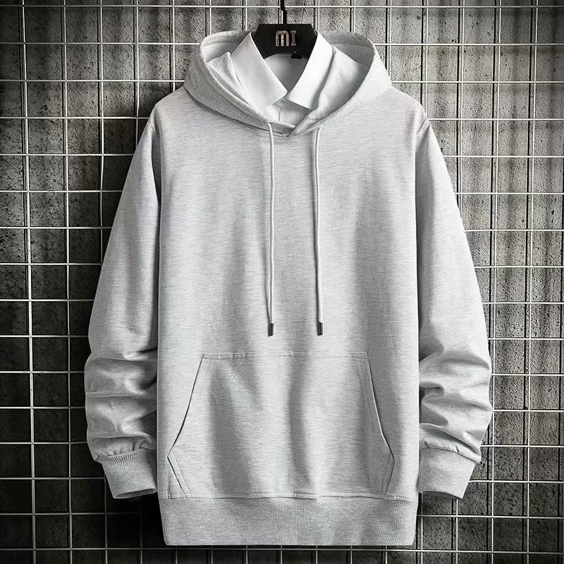 Solid Color Japanese Hoodie Men Casual Loose Black socks  - Image 2