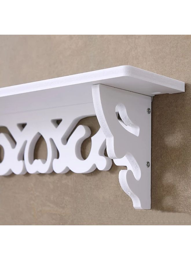 رف حائط أبيض من طبقة واحدة بتصميم شبكي أنيق 35×8 بوق لعرض الزخارف الصغيرة وتماثيل الأرانب والنباتات المحفوظة في أصص، ديكور منزلي حديث - Image 5