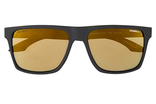 O'NEILL Harlyn 2.0 Men's Large Fit Square Polarized Sunglasses, 57 mm, Matte Black with Gold Mirror Lens - Image 2