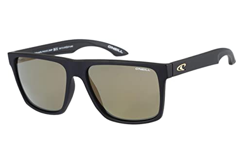O'NEILL Harlyn 2.0 Men's Large Fit Square Polarized Sunglasses, 57 mm, Matte Black with Gold Mirror Lens - Image 1