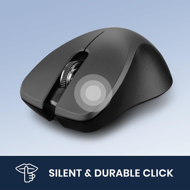 Perixx PERIMICE-821IB Wireless Bluetooth Mouse - Silent Click - Ergonomic Design - Iron Black - Image 2