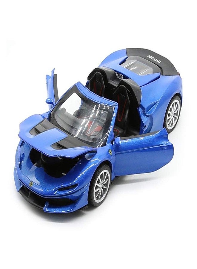 VARIYA ENTERPRISE 1:32 Diecast Ferrari J50 Alloy Metal Pull Back Die-Cast Car Scale Model Pullback with Sound Light Mini Auto Toy car for Kids Best Gifts Toys for Kids Boys(Blue) - Image 3