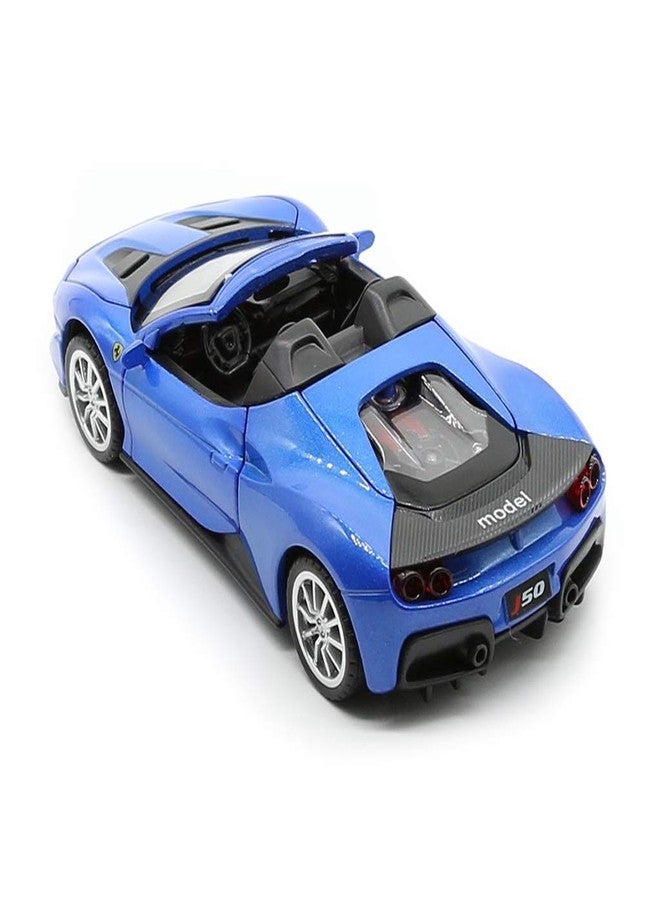 VARIYA ENTERPRISE 1:32 Diecast Ferrari J50 Alloy Metal Pull Back Die-Cast Car Scale Model Pullback with Sound Light Mini Auto Toy car for Kids Best Gifts Toys for Kids Boys(Blue) - Image 4