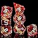 OUKELANWO Magic Lord Rings DND Dice Set with Box 7Pcs Resin LOTR DD Dice Set for Role Playing Game Red Dungeons Dragons D and D Sharp Edge Dice D20 D12 D10 D8 D6 D4 - Image 4